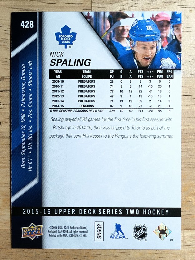 2015-16 Upper Deck #428 Nick Spaling