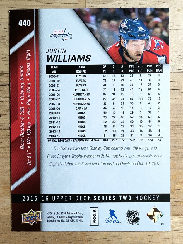 2015-16 Upper Deck #440 Justin Williams