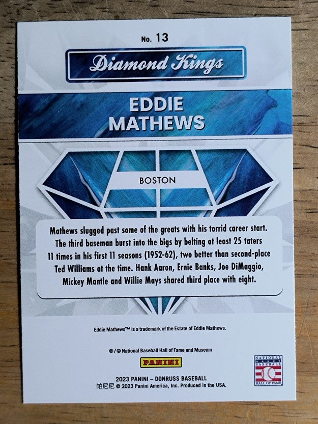 2023 Donruss #13 Eddie Mathews DK