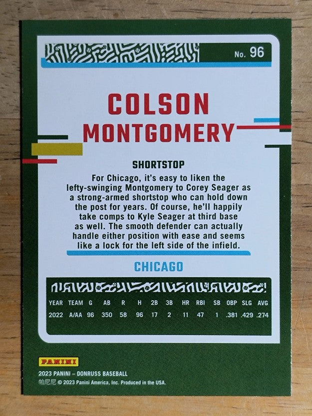 2023 Donruss #96 Colson Montgomery