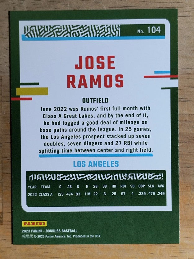 2023 Donruss #104 Jose Ramos