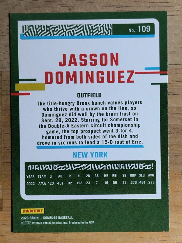 2023 Donruss #109 Jasson Dominguez