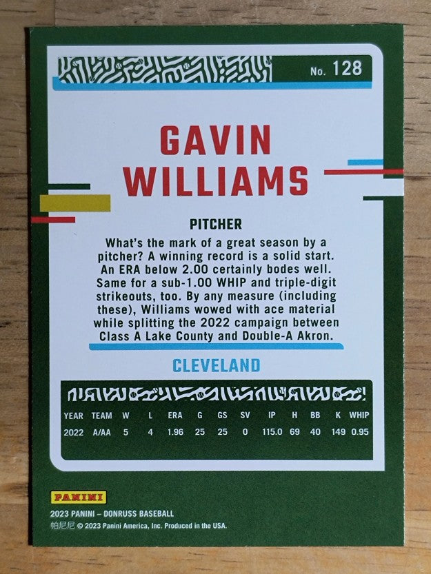 2023 Donruss #128 Gavin Williams