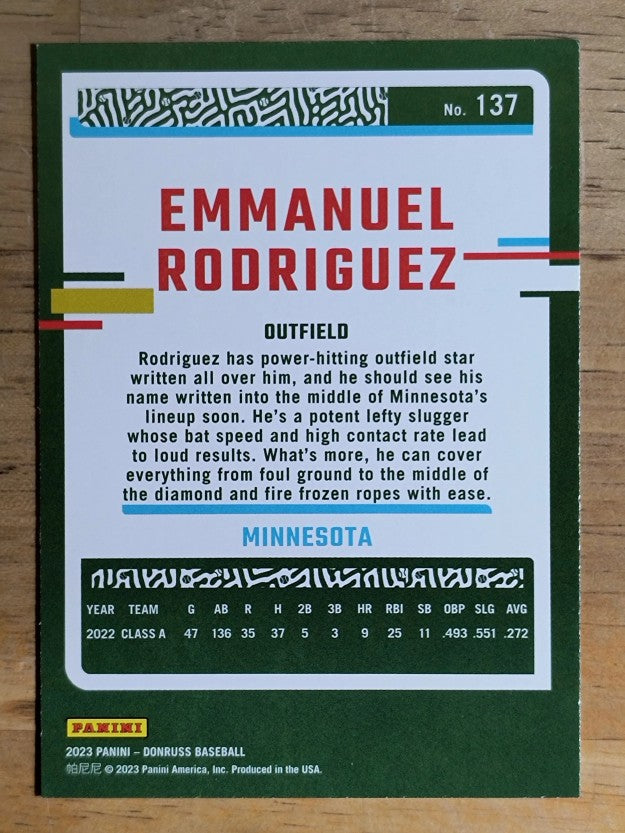 2023 Donruss #137 Emmanuel Rodriguez