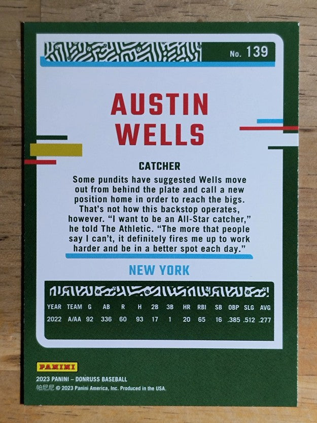 2023 Donruss #139 Austin Wells