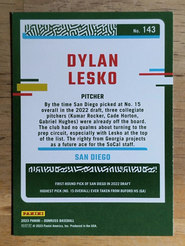 2023 Donruss #143 Dylan Lesko
