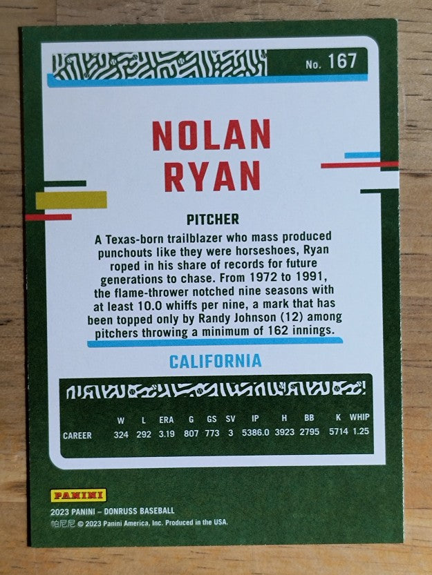 2023 Donruss #167 Nolan Ryan