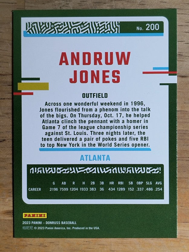 2023 Donruss #200 Andruw Jones