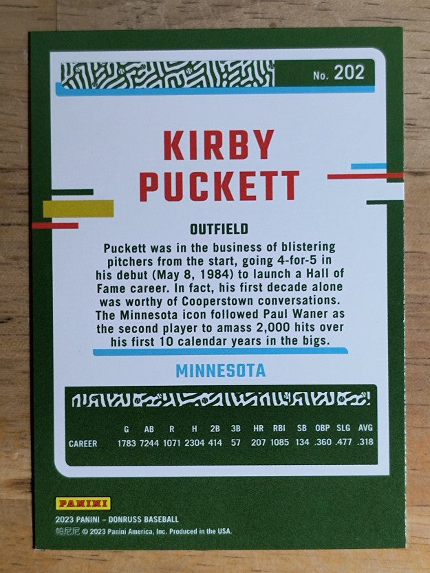 2023 Donruss #202 Kirby Puckett