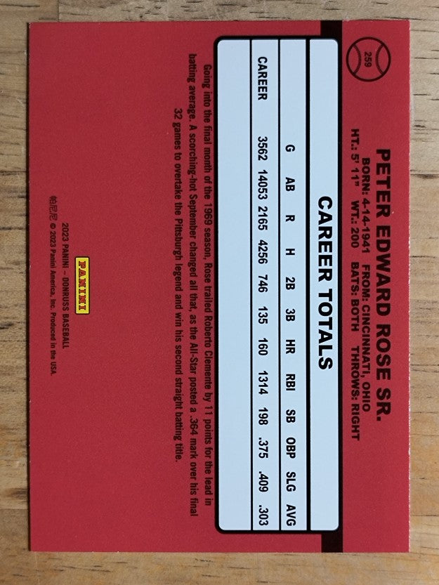 2023 Donruss #259 Pete Rose RETRO