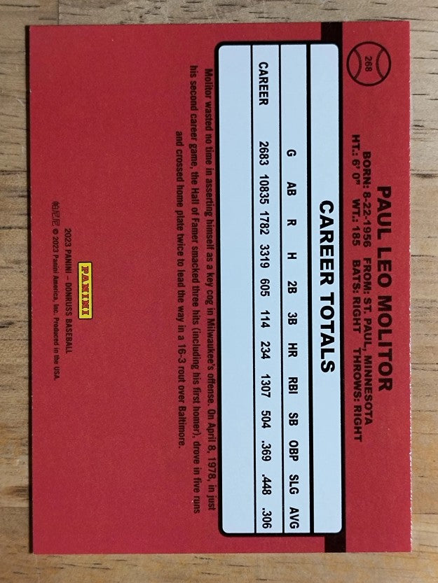2023 Donruss #268 Paul Molitor RETRO