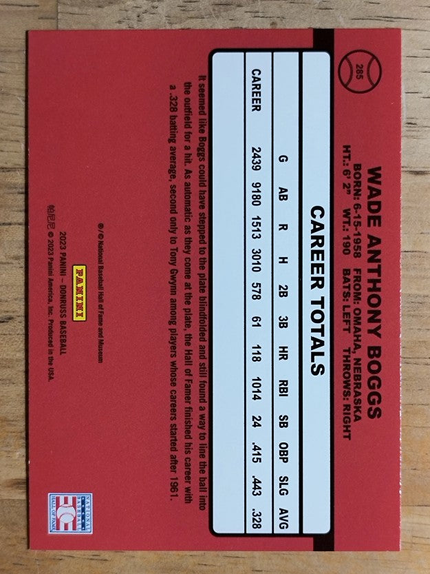 2023 Donruss #285 Wade Boggs RETRO