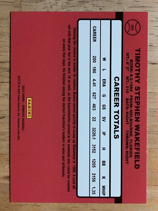 2023 Donruss #290 Tim Wakefield RETRO