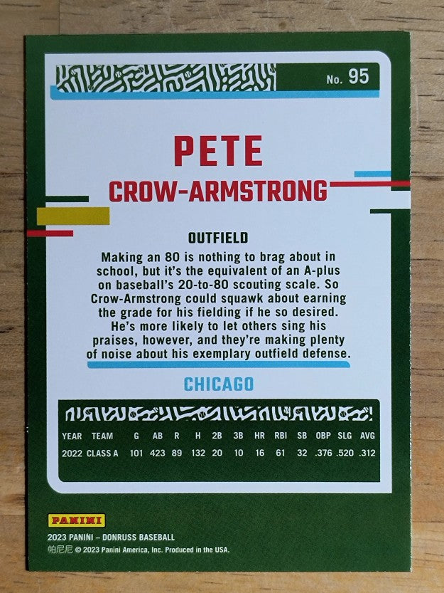 2023 Donruss Holo Blue #95 Pete Crow-Armstrong