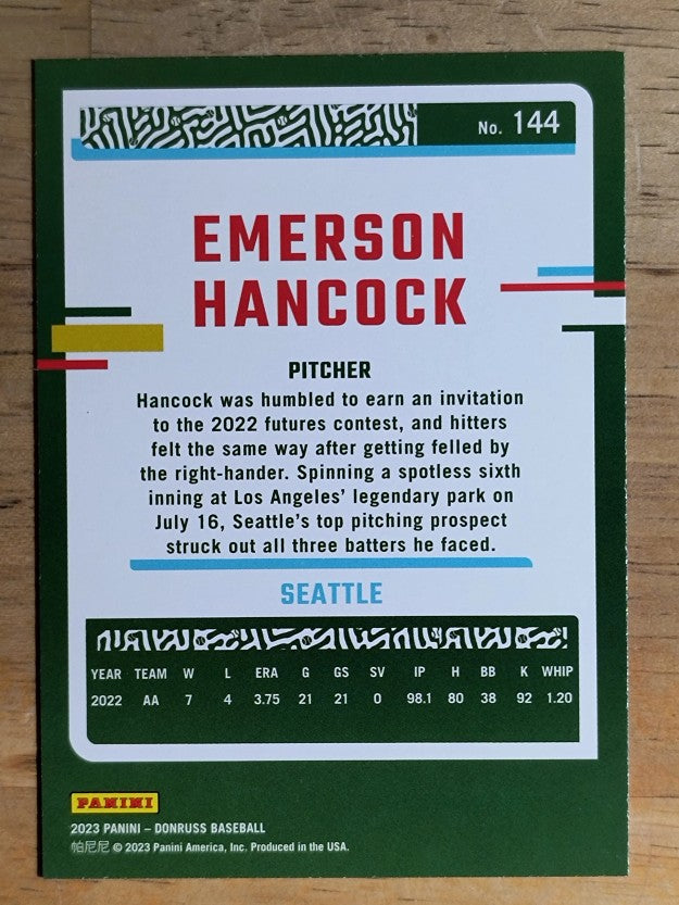 2023 Donruss Holo Blue #144 Emerson Hancock