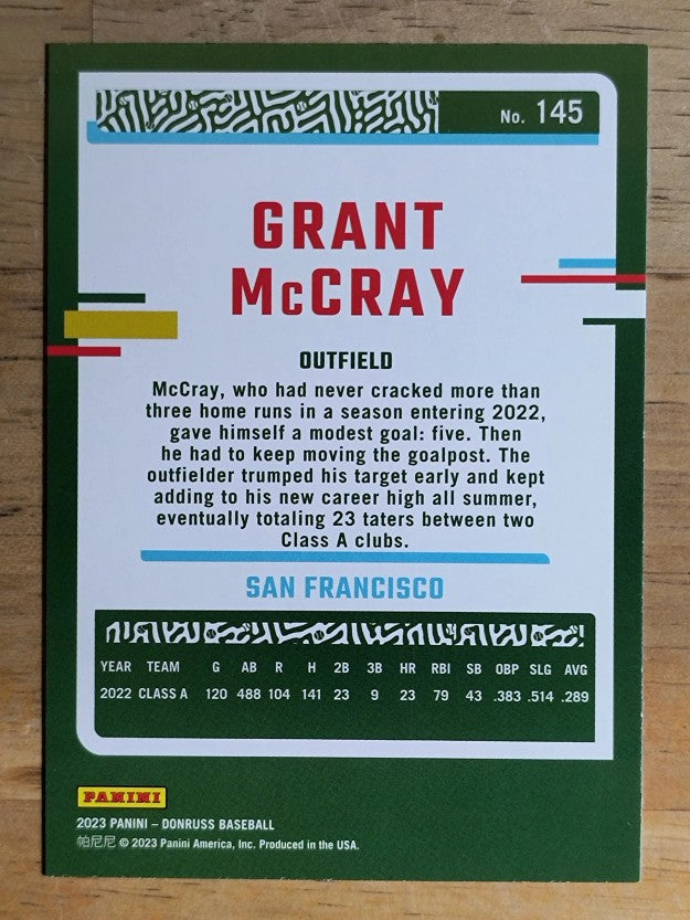 2023 Donruss Holo Blue #145 Grant McCray