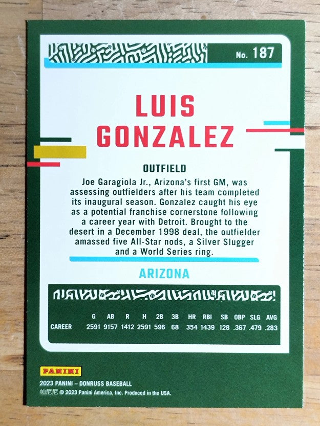 2023 Donruss Holo Blue #187 Luis Gonzalez