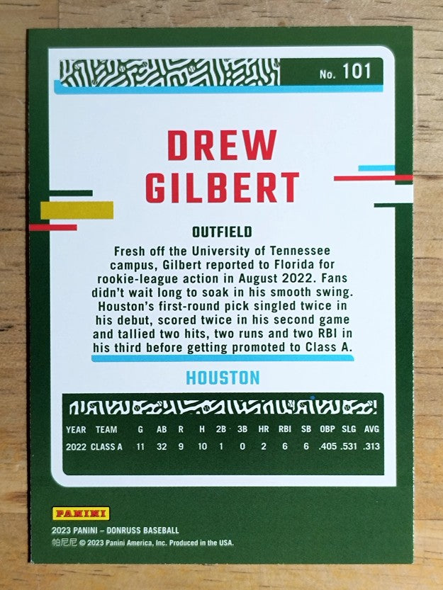 2023 Donruss Holo Purple #101 Drew Gilbert
