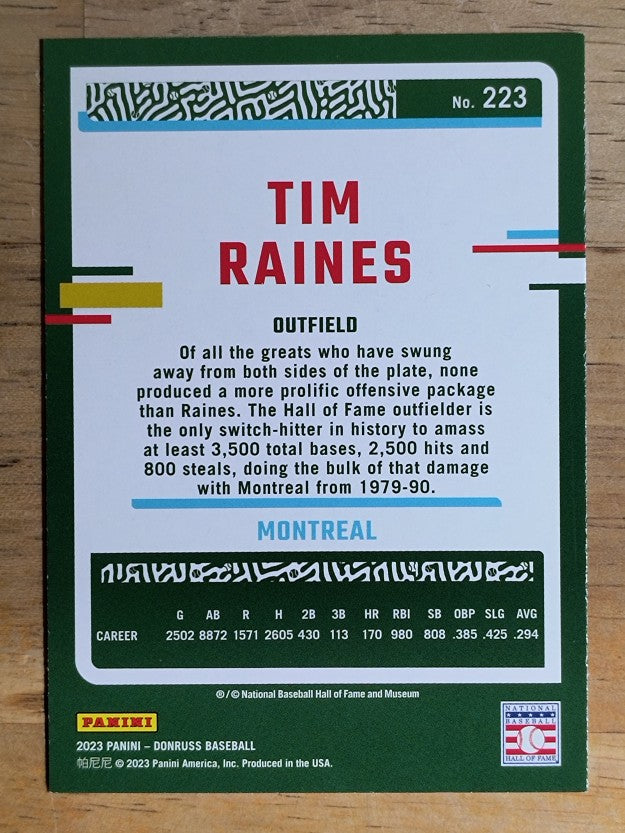 2023 Donruss Holo Purple #223 Tim Raines
