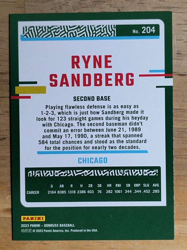 2023 Donruss Holo Red #204 Ryne Sandberg