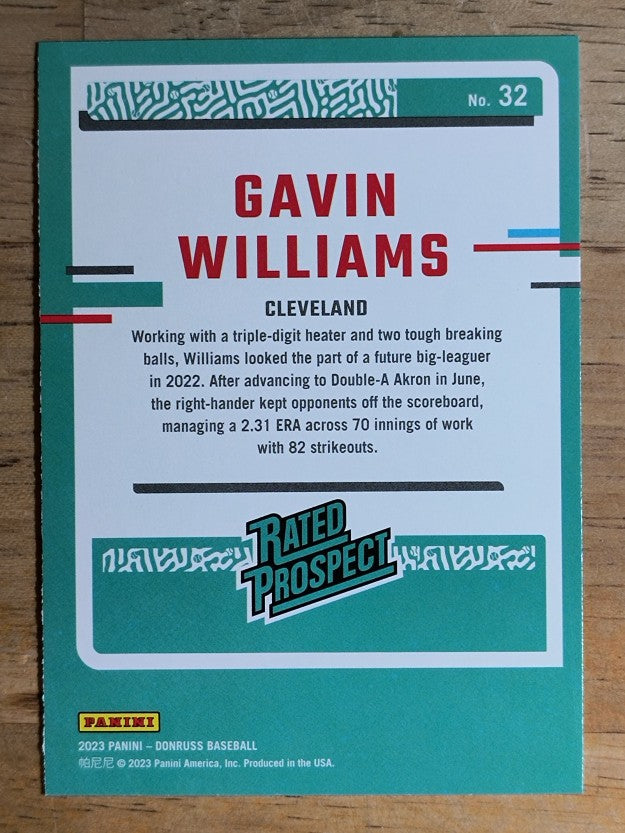 2023 Donruss #32 Gavin Williams
