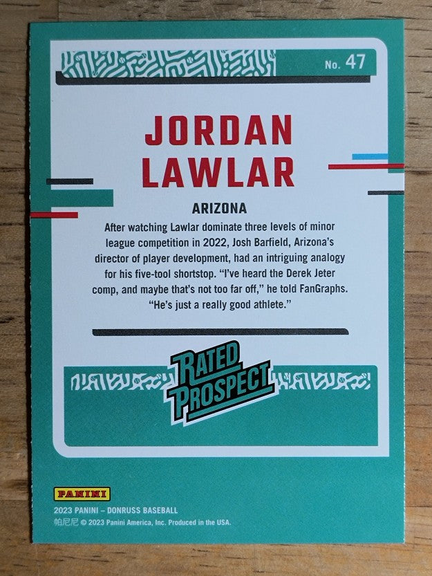 2023 Donruss #47 Jordan Lawlar