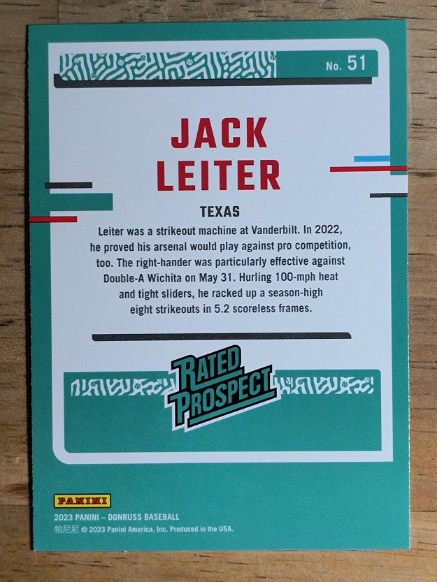 2023 Donruss #51 Jack Leiter