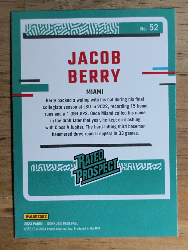 2023 Donruss #52 Jacob Berry