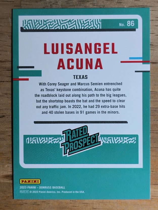 2023 Donruss #86 Luisangel Acuna