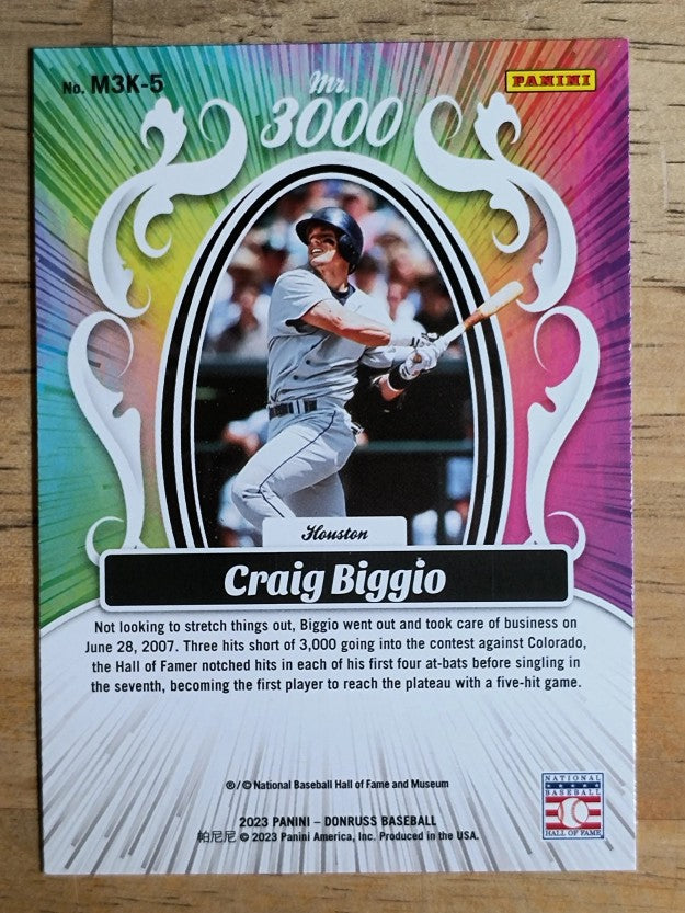 2023 Donruss Mr. 3000 Rapture #5 Craig Biggio
