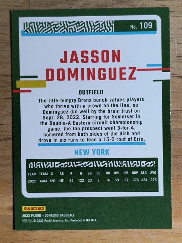 2023 Donruss #109 Jasson Dominguez