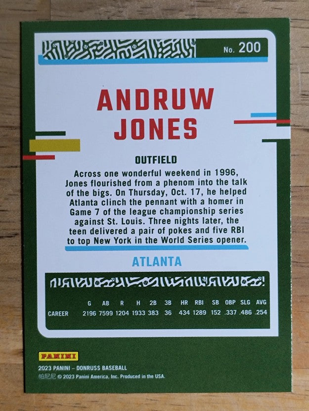 2023 Donruss #200 Andruw Jones