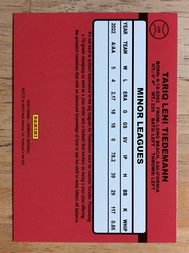 2023 Donruss #249 Ricky Tiedemann RETRO