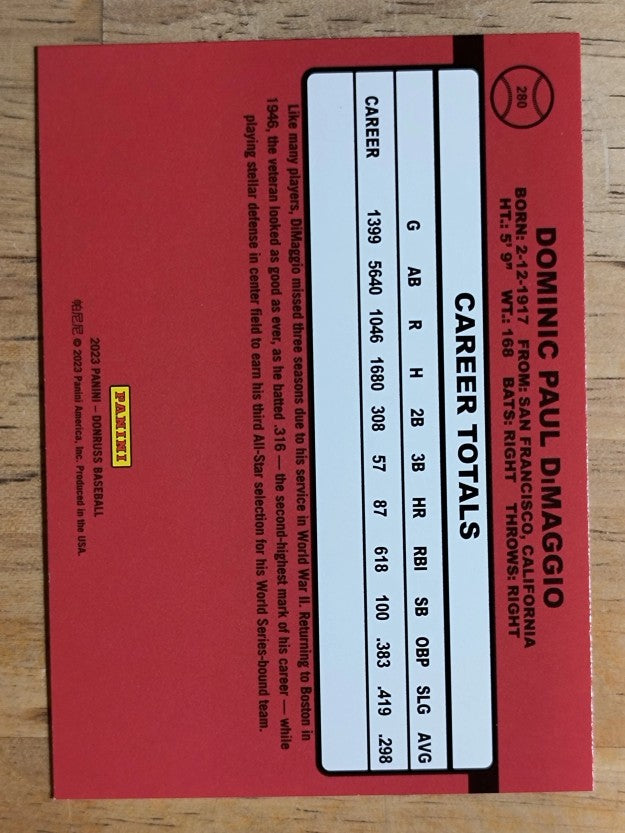 2023 Donruss #280 Dom DiMaggio RETRO