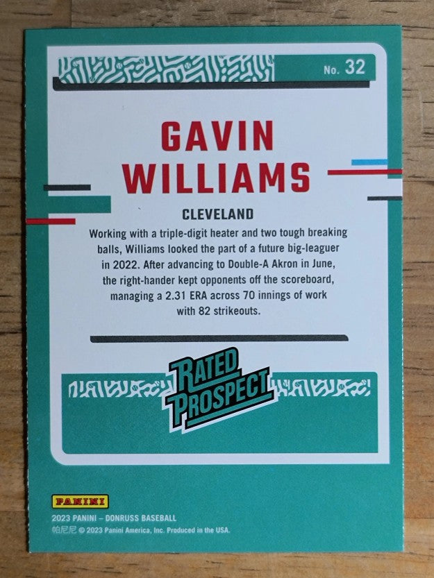 2023 Donruss #32 Gavin Williams