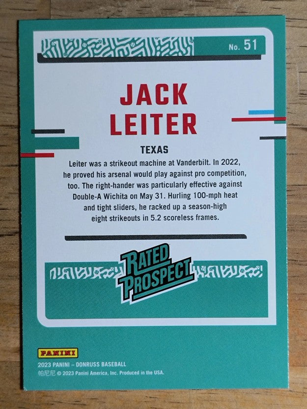 2023 Donruss #51 Jack Leiter