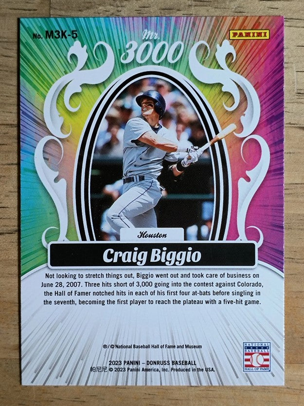 2023 Donruss Mr. 3000 Rapture #5 Craig Biggio