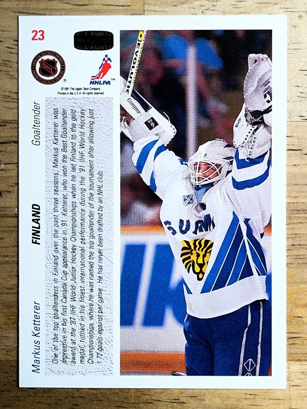 1991-92 Upper Deck #23 Markus Ketterer CC RC