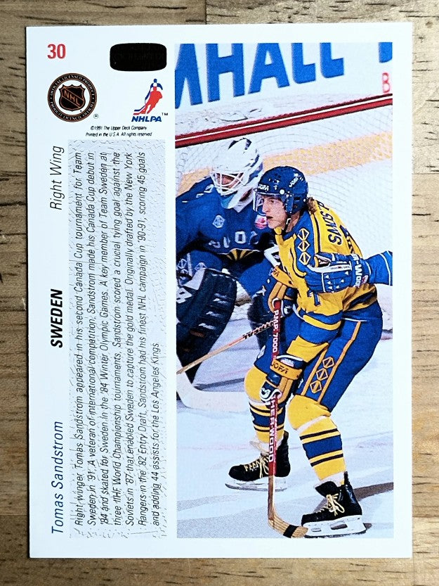1991-92 Upper Deck #30 Tomas Sandstrom CC