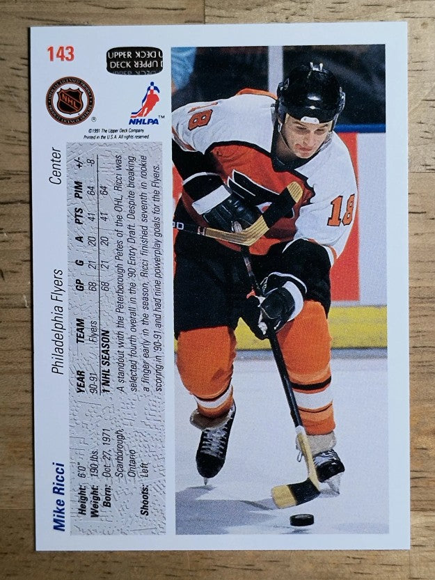 1991-92 Upper Deck #143 Mike Ricci