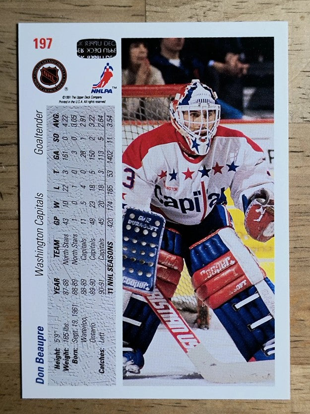 1991-92 Upper Deck #197 Don Beaupre