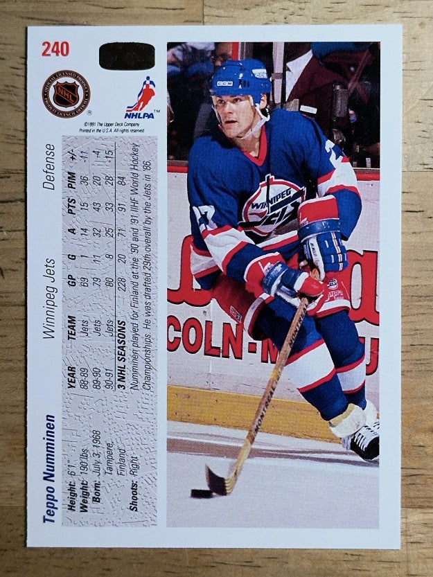 1991-92 Upper Deck #240 Teppo Numminen
