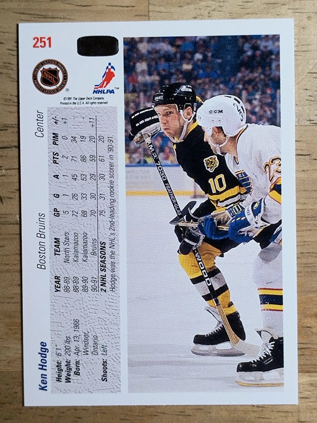 1991-92 Upper Deck #251 Ken Hodge Jr.