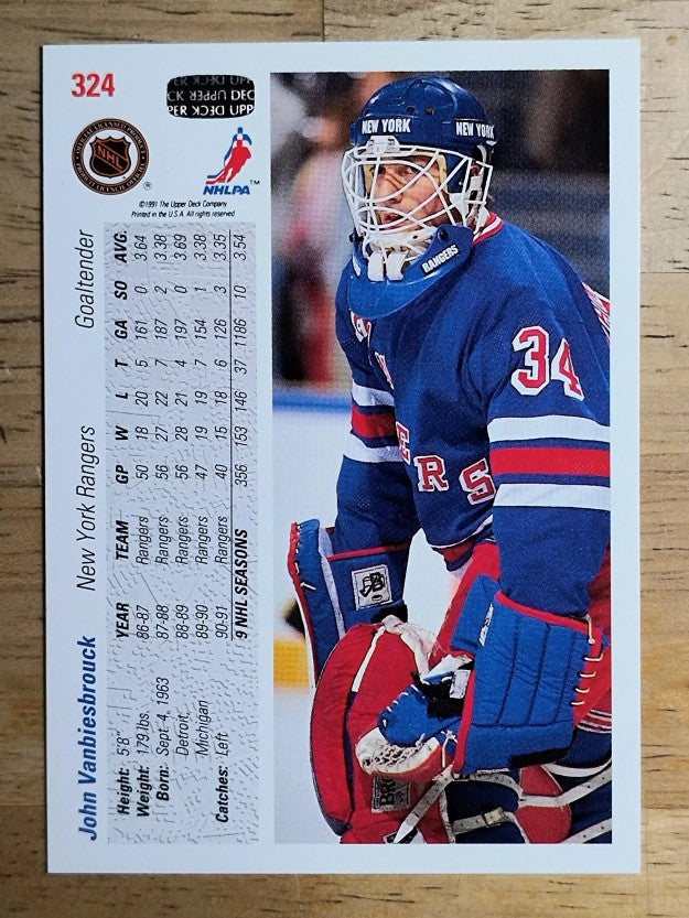 1991-92 Upper Deck #324 John Vanbiesbrouck