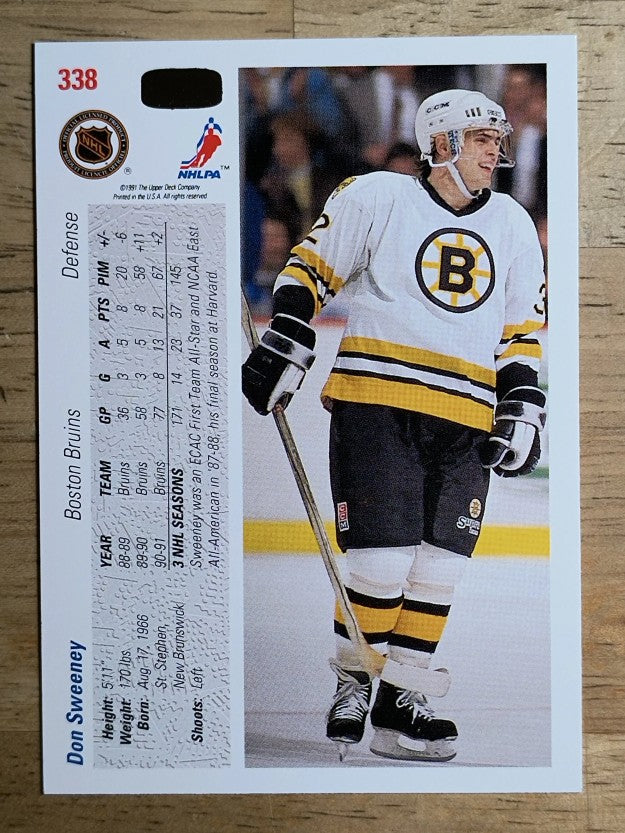 1991-92 Upper Deck #338 Don Sweeney