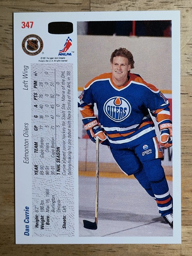 1991-92 Upper Deck #347 Dan Currie RC