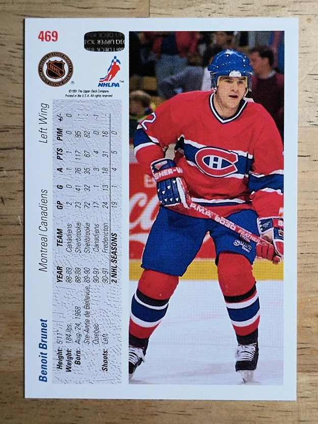 1991-92 Upper Deck #469 Benoit Brunet RC