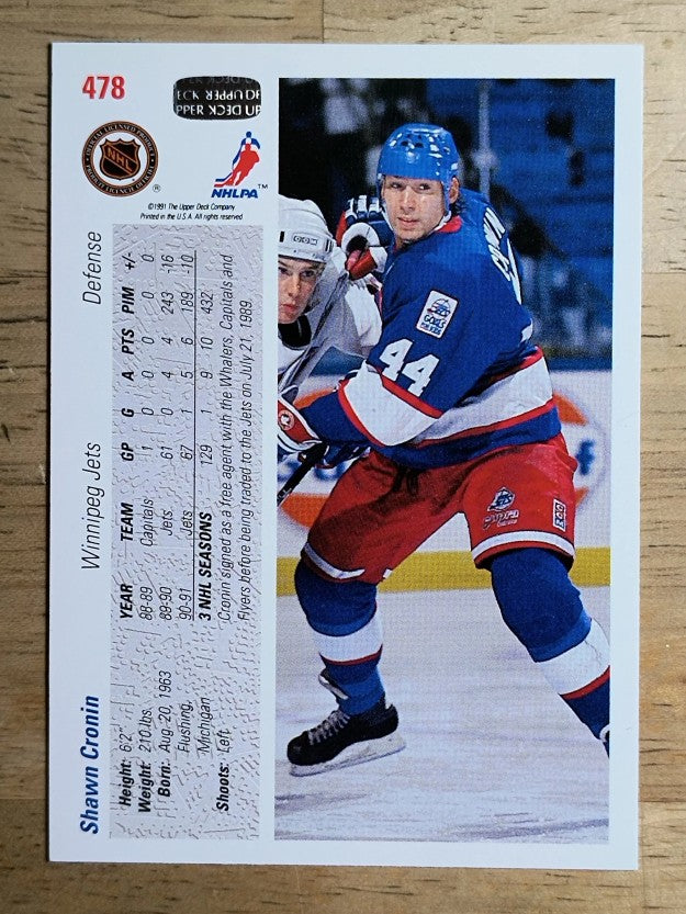 1991-92 Upper Deck #478 Shawn Cronin