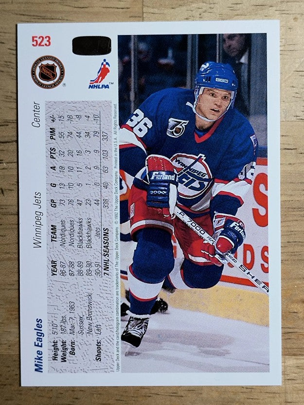 1991-92 Upper Deck #523 Mike Eagles