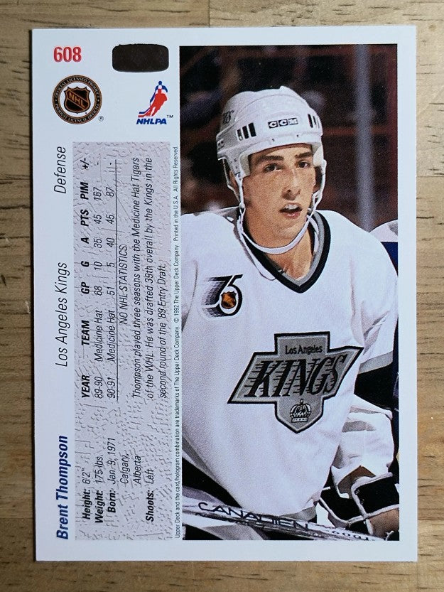 1991-92 Upper Deck #608 Brent Thompson RC